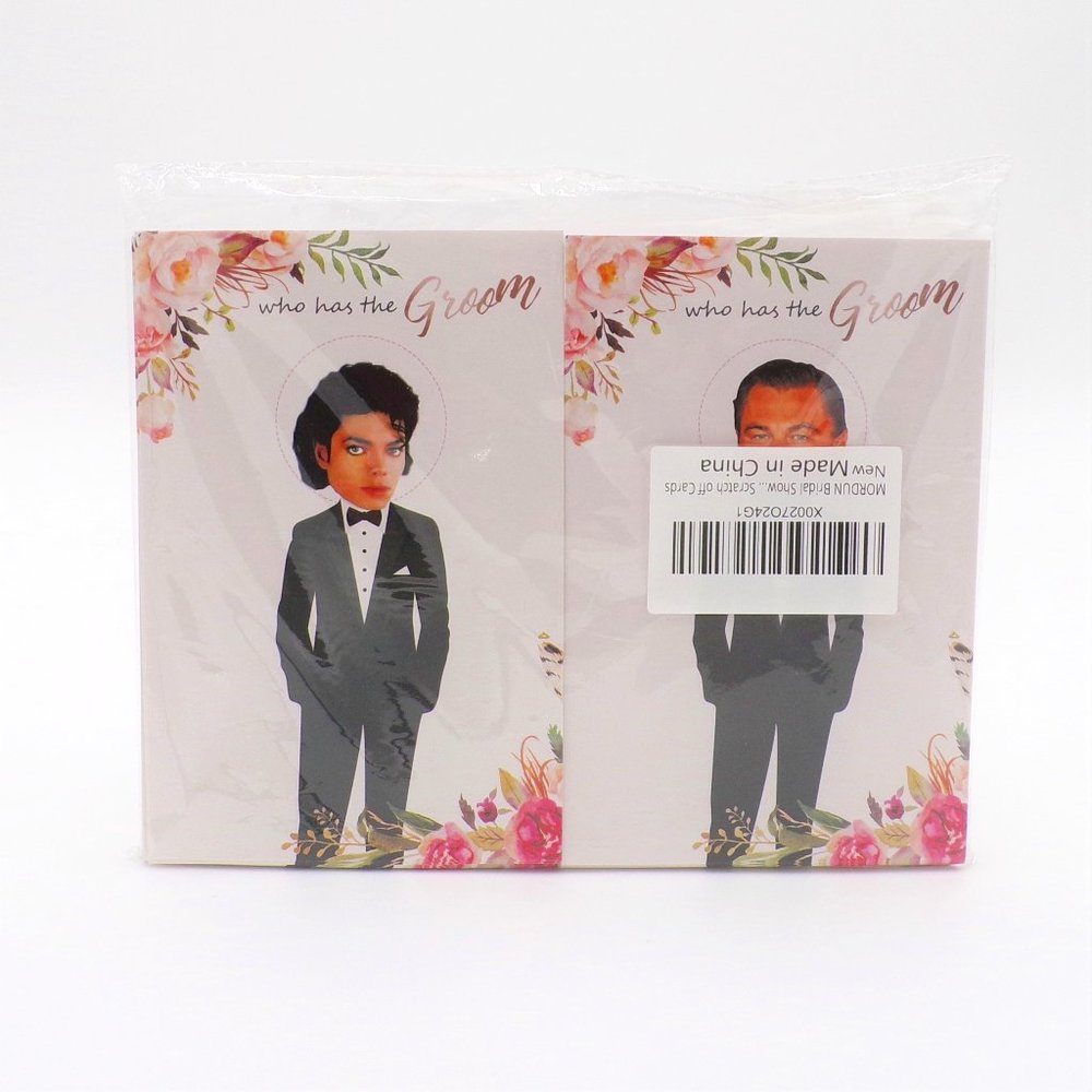 Bridal Shower Game Who Has the Groom Scratch Off Cards 48 Bachelorette Rose Gold